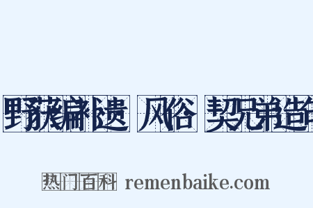 野获编补遗·风俗·契兄弟造句是什么意思的图片